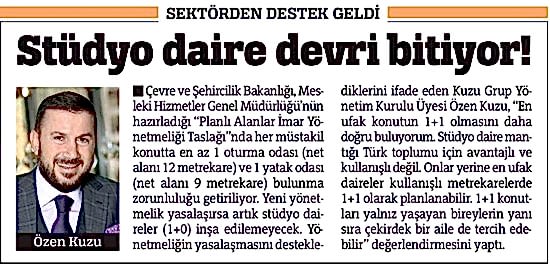 Posta- Stüdyo daire devri bitiyor!