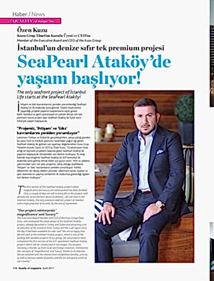 Quality Magazine – SeaPearl Ataköy’de yaşam başlıyor!